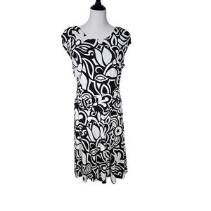 Enfocus Studio Size 16 Black and White Abstract Dress